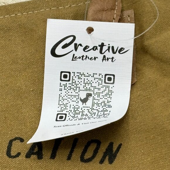 Creative Leather Art Canvas Tote Bag “Sel de Mer” Paris - Fringed & Striped Lini - Picture 4 of 11